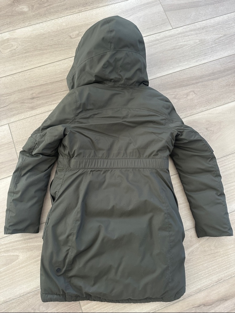 Lululemon Hooded Long Puffer Coat - Olive - Picture 4 of 5